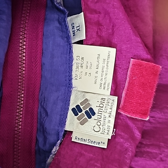 Vintage Columbia Reversible Pullover Windbreaker XL Zip Pouch Pocket Nylon - Picture 3 of 11